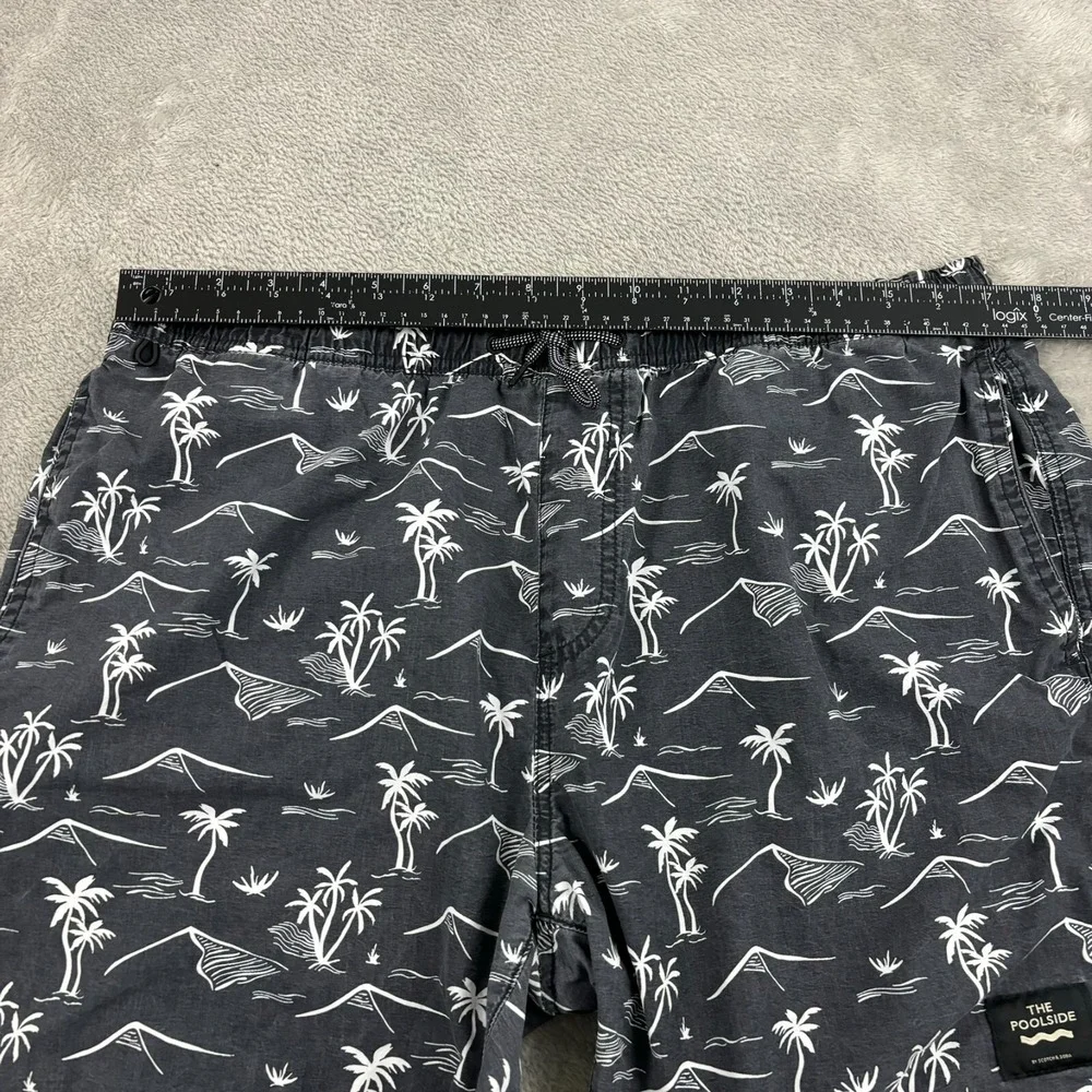 Scotch & Soda Swim Trunk Shorts Mens XXL Black Palm Tree Pockets Lined 6